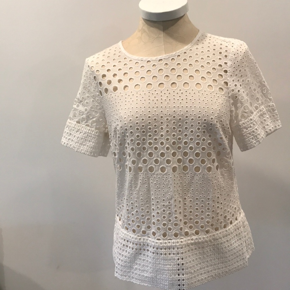 Michael Kors linen eyelet top